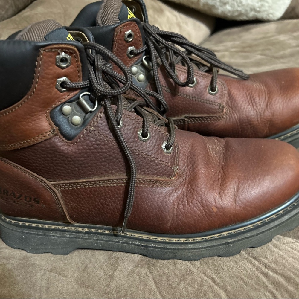 Men's Brown Leather Work Boots